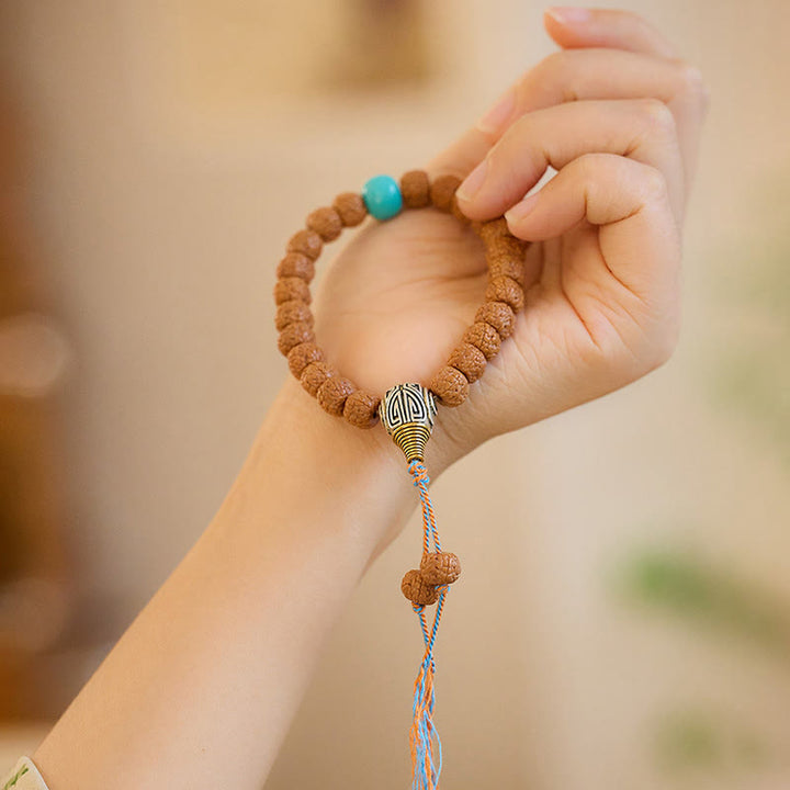 Buddha Stones Tibet Rudraksha Bodhi Seed Amulet Wealth Luck Bracelet