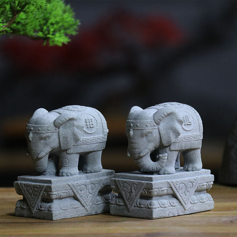 Buddha Stones Lion Fu Foo Dogs Elephant Ward Off Evil Blessing Home Decoration