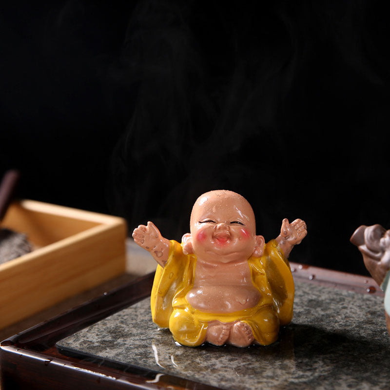 Buddha Stones Color Changing Laughing Buddha Resin Tea Pet Wealth Home Figurine Decoration