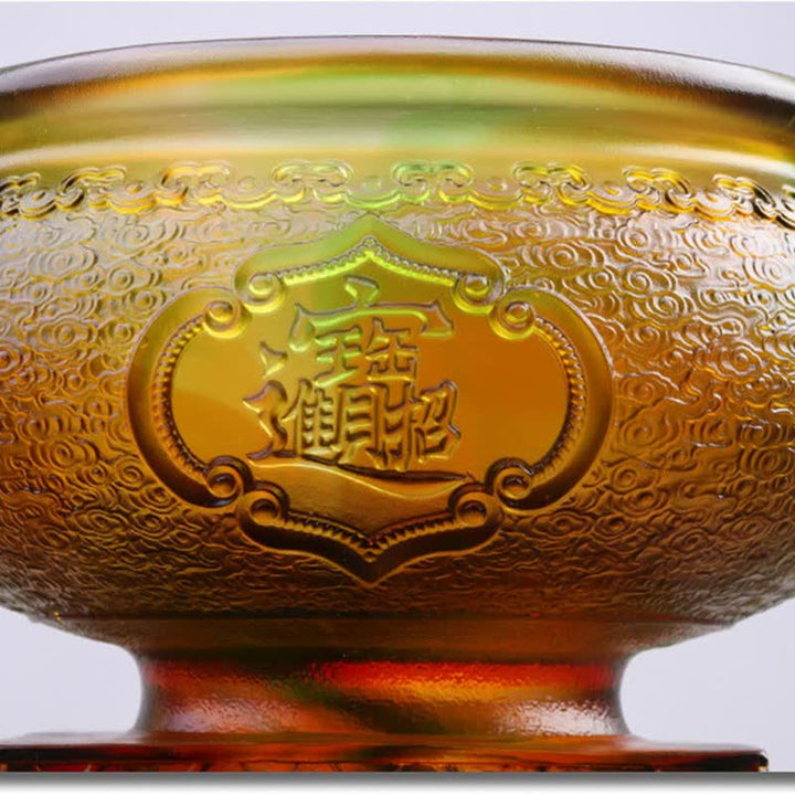 Handmade Liuli Crystal PiXiu Treasure Bowl Art Piece Home Decoration