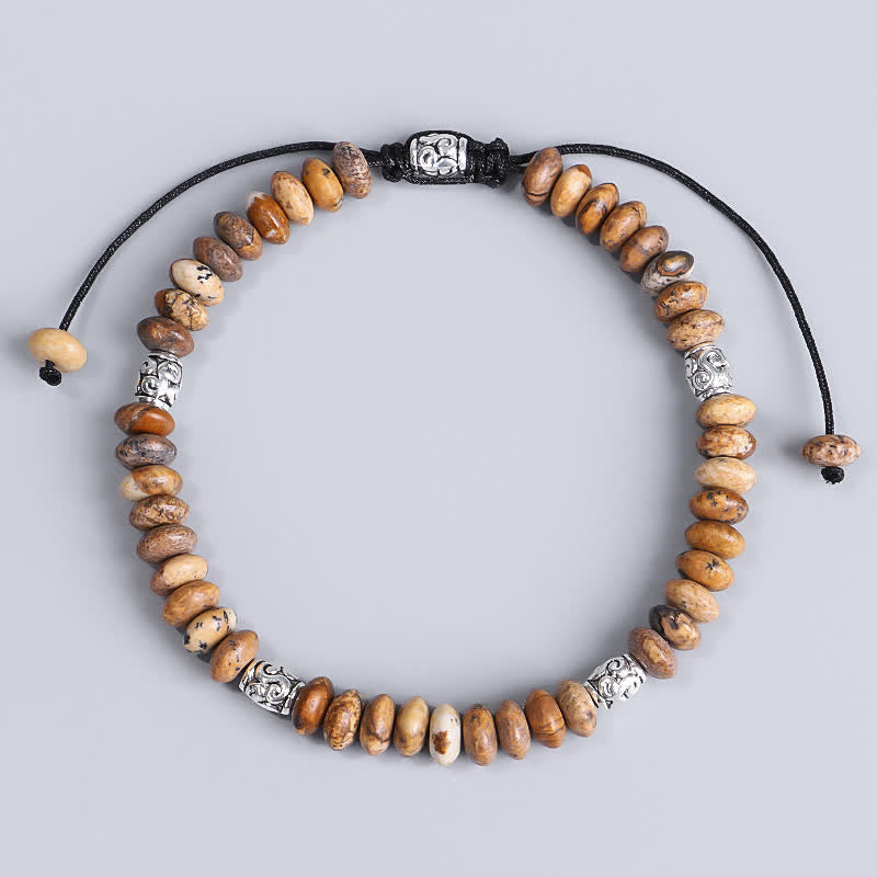 Picture Jasper Positive Beads String Bracelet