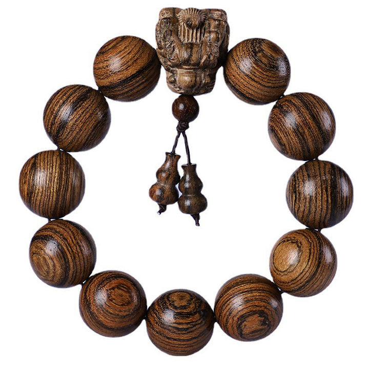 Buddha Stones Rosewood Green Sandalwood Small Leaf Red Sandalwood Agarwood Dragon Carved Protection Bracelet