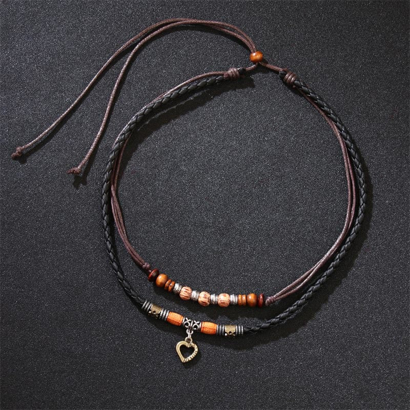 Buddha Stones Love Heart Pattern Bead Healing Necklace Pendant Bracelet