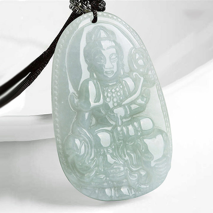 Buddha Stones Chinese Zodiac Natal Buddha Jade Wealth Prosperity Necklace Pendant