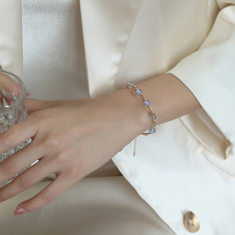 Moonstone Positive Charming Chain Bracelet