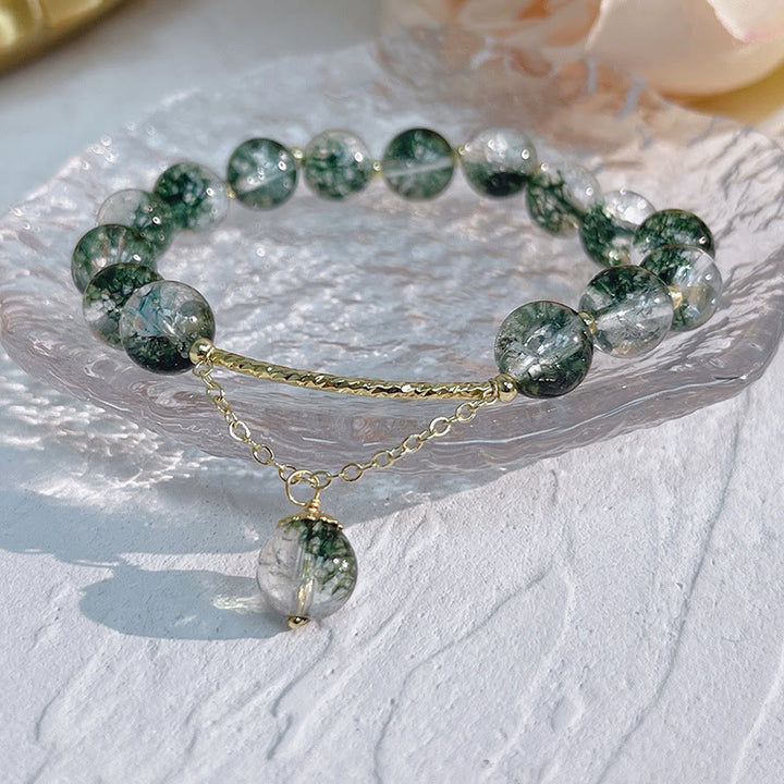 Green Phantom Crystal Confidence Charm Bracelet