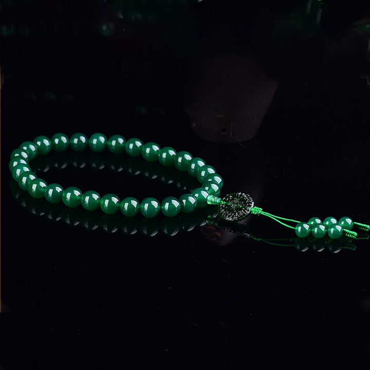 Natural Green Agate Wrist Mala Manifestation Pocket Mala Car Decoration