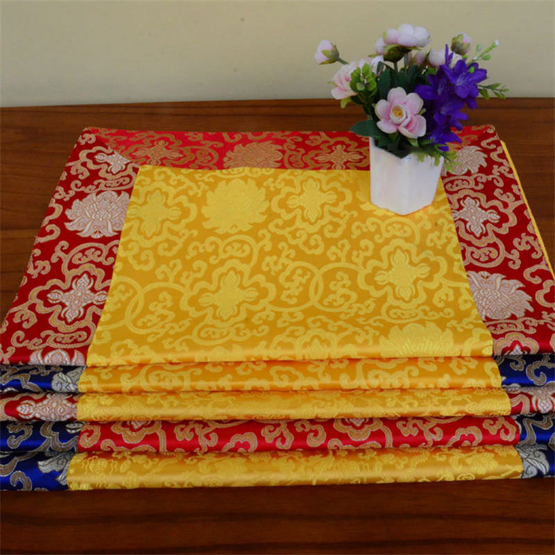 Brocade Prayer Altar Flower Vajra Dragon Pattern Auspicious Symbols Table Runner