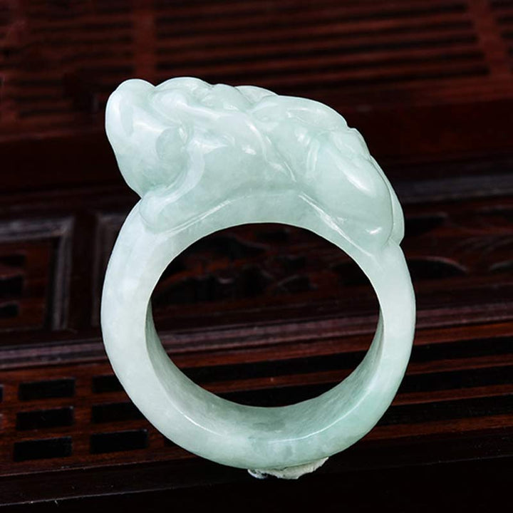 Fengshui Wealth Jade PiXiu Luck Ring