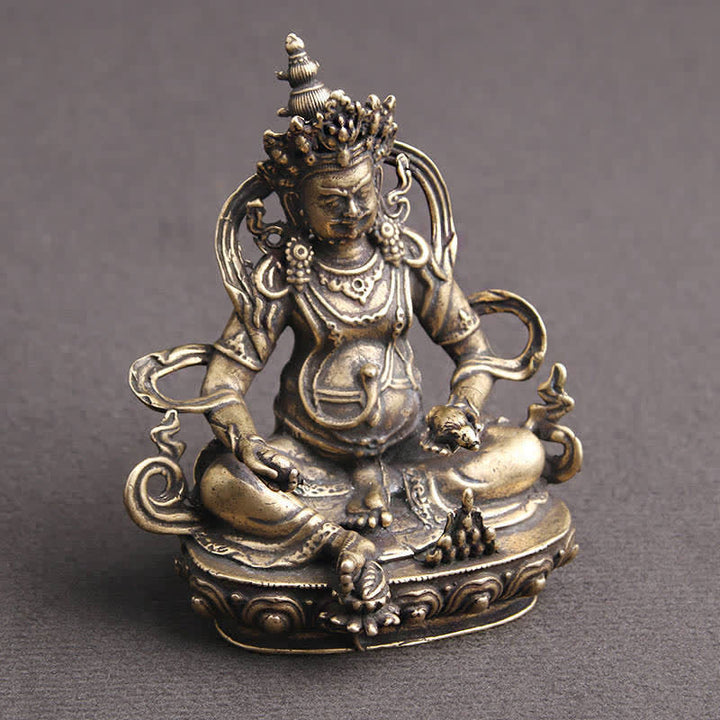 Yellow Jambhala Bodhisattva Figurine Serenity Copper Statue Decoration