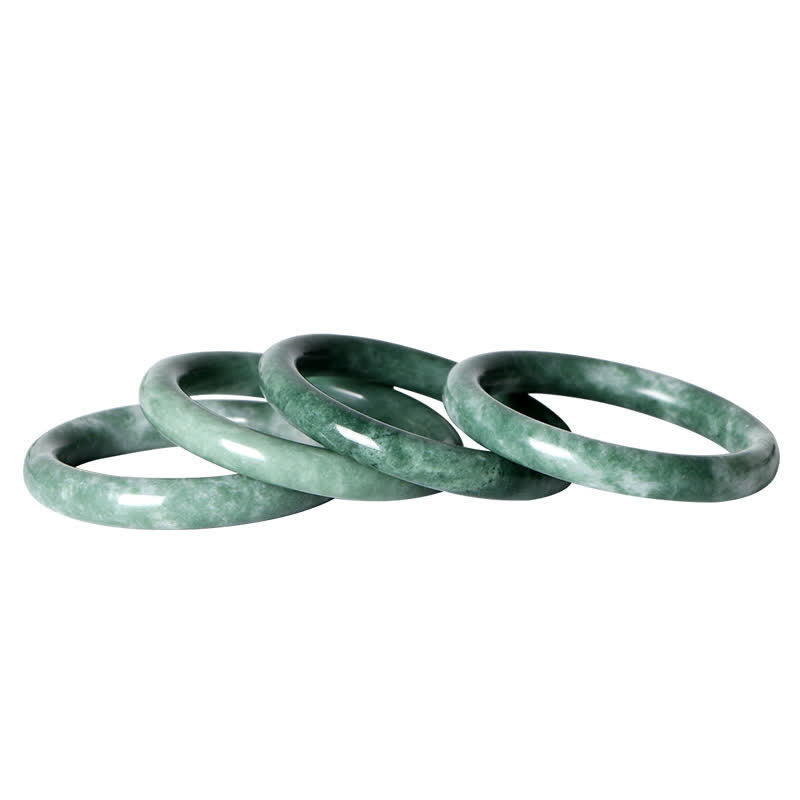 Buddha Stones Natural Jade Luck Abundance Bangle Bracelet