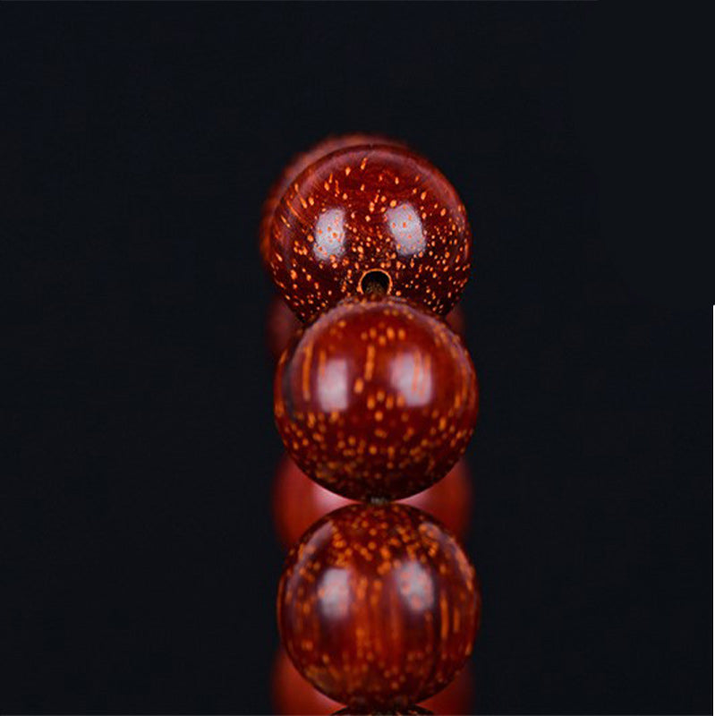 Buddha Stones Tibetan Small Leaf Red Sandalwood Balance Bracelet