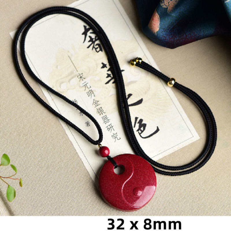 Buddha Stones Laughing Buddha Yin Yang Chinese Zodiac Gourd Natural Cinnabar Blessing Necklace Pendant