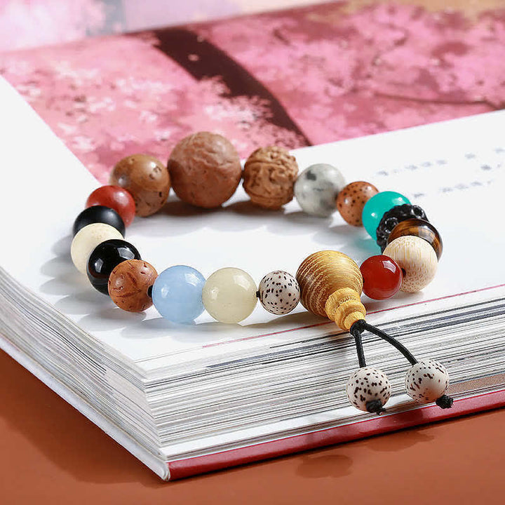 Buddha Stones Bodhi Seed Agate Wisdom Harmony Wrist Mala Bracelet