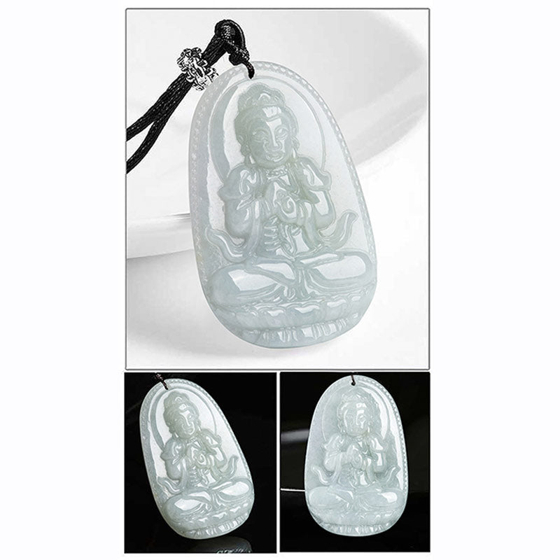 Buddha Stones Chinese Zodiac Natal Buddha Jade Wealth Prosperity Necklace Pendant