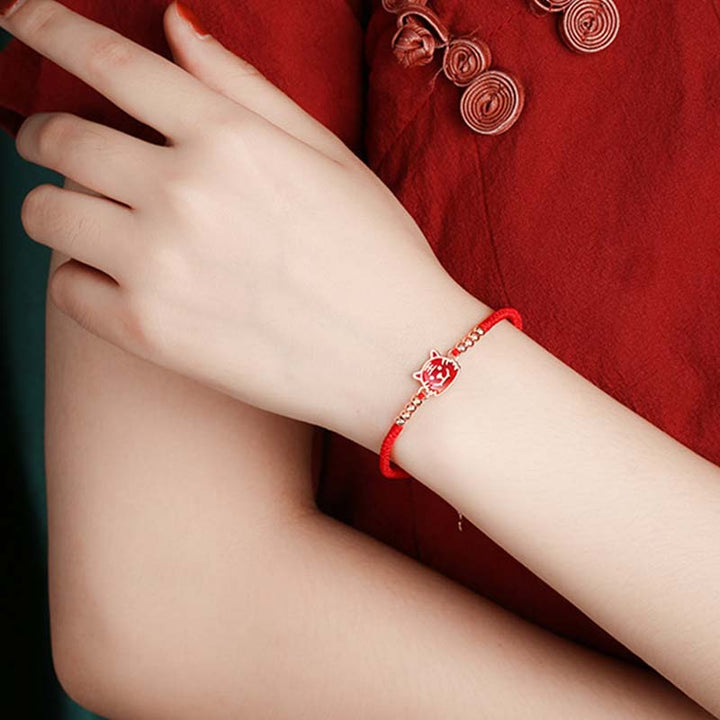 Buddha Stones 12 Chinese Zodiac Lucky Red String Bracelet