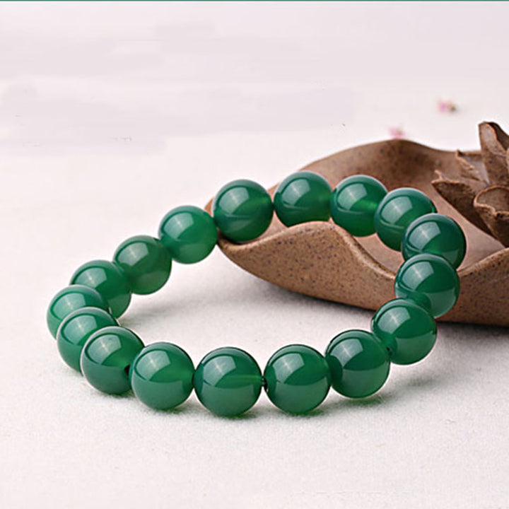 Buddha Stones Natural Green Agate Support Bracelet