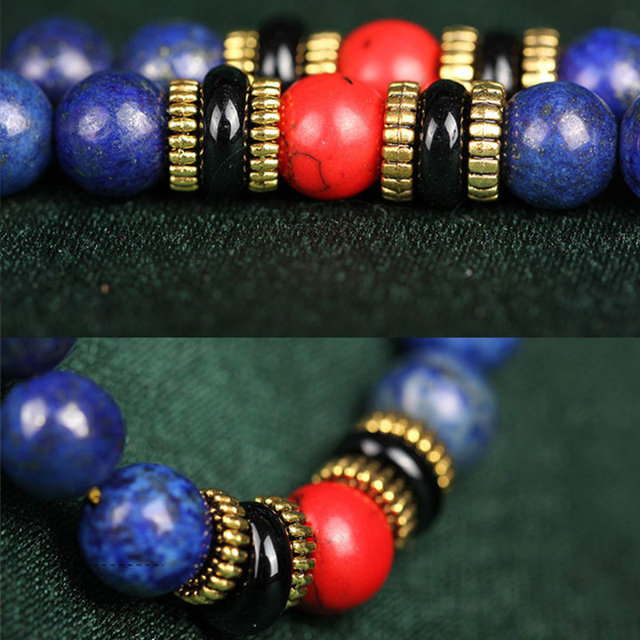 Buddha Stones Tibetan Mala Lapis Lazuli Positive Bracelet