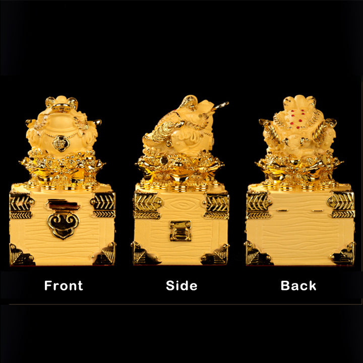 Feng Shui Money Frog Statue Luck Wealth Decoration