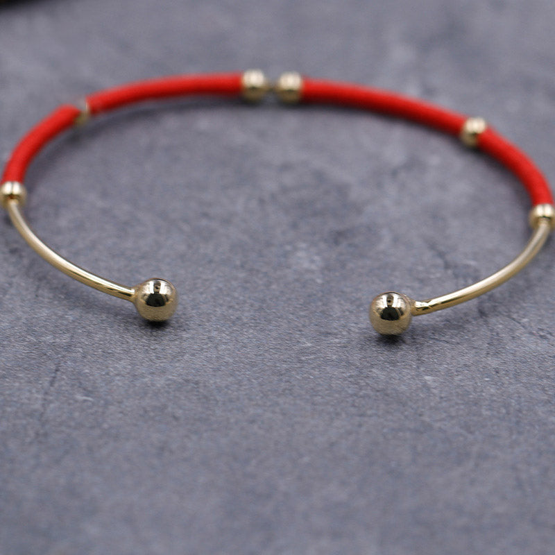 Buddha Stones Red String Blessing Protection Cuff Bracelet