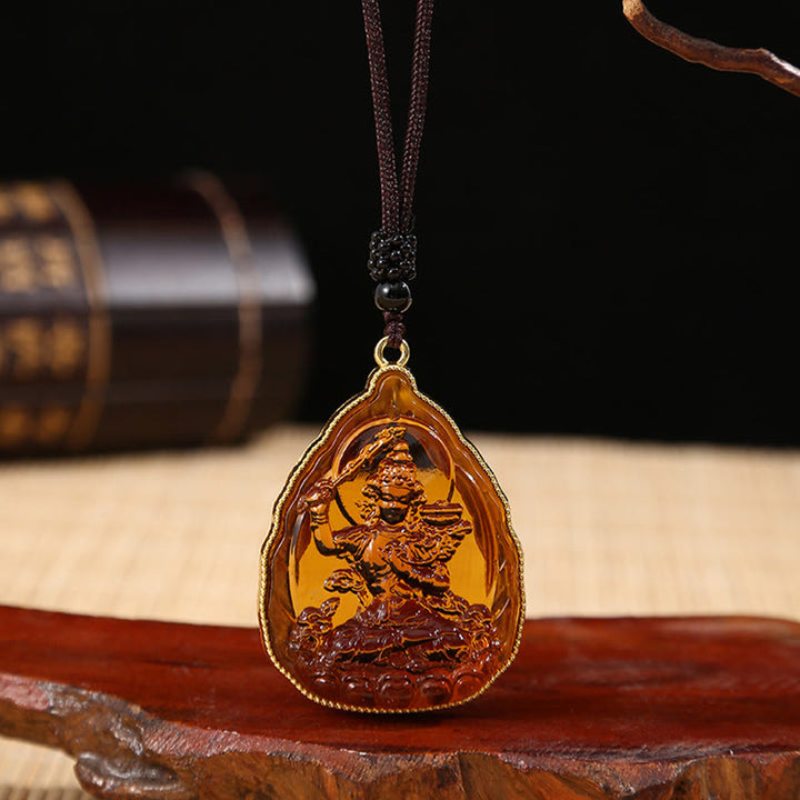 Tibetan Buddha Liuli Crystal Serenity Necklace Pendant