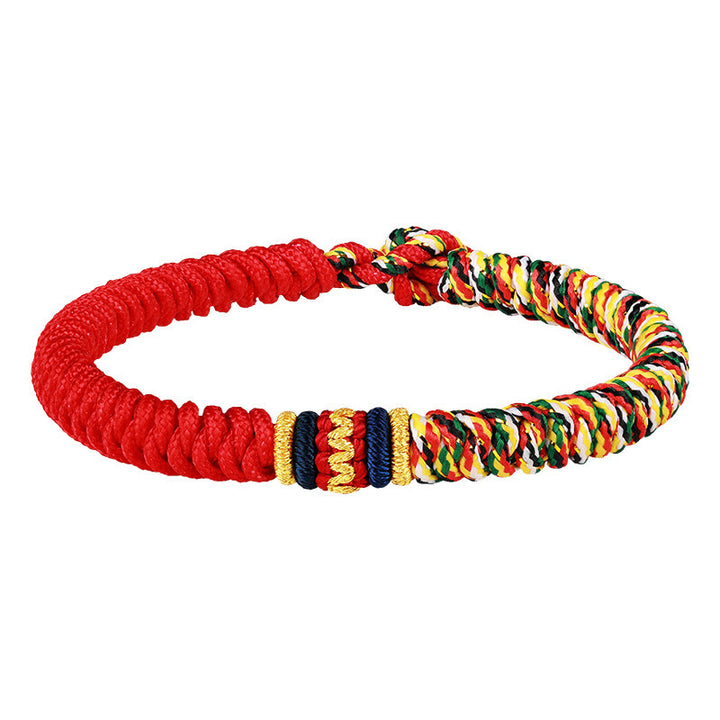 Buddha Stones Tibetan Handmade Multicolored Thread King Kong Knot Strength Braid String Bracelet