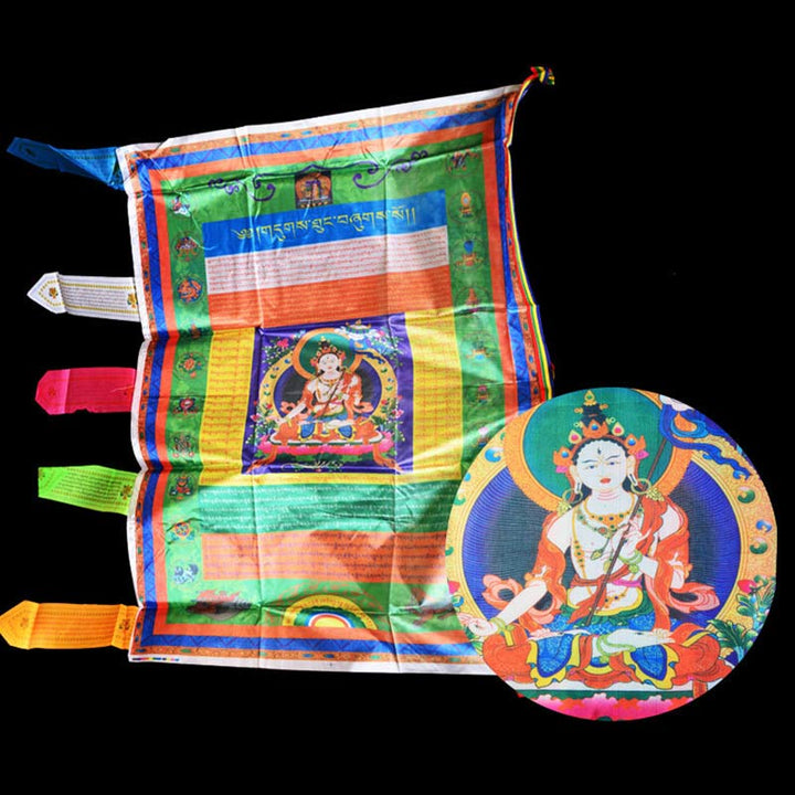 Buddha Stones Tibetan Colorful Windhorse Protection Outdoor Prayer Flag Decoration