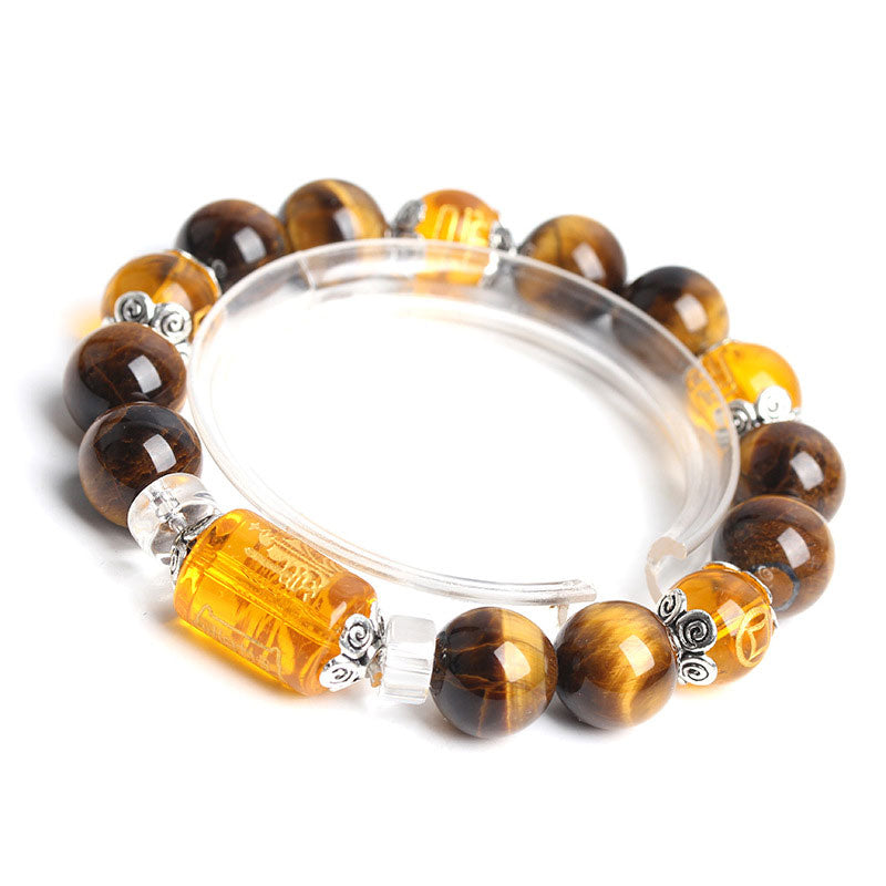 Buddha Stones Tiger Eye Bead Fortune Prosperity Bracelet