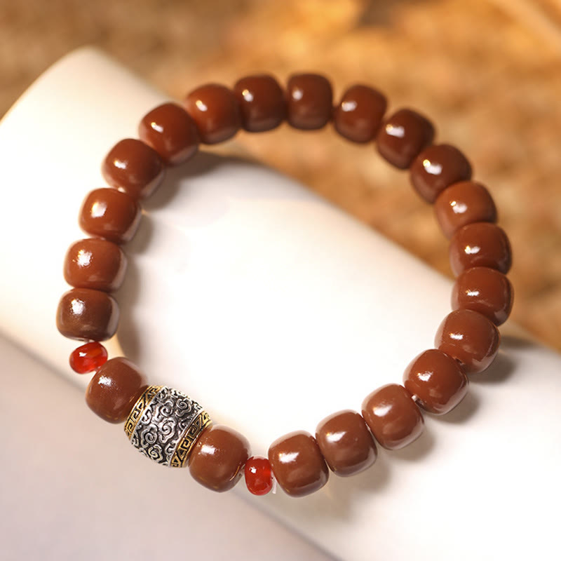 Buddha Stones Bodhi Seed Auspicious Cloud Fu Character Bead Peace Bracelet