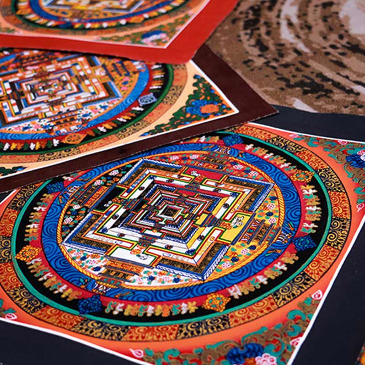 Tibetan Handmade Thangka Mandala Painting Blind Box Random Color Pattern