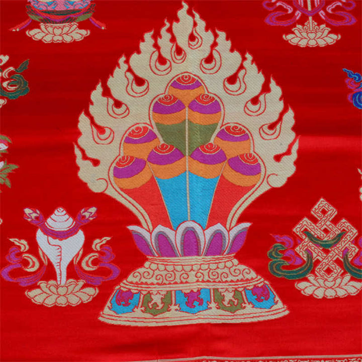 Prayer Altar Mat Healing Meditation 8 Auspicious Symbols Mat