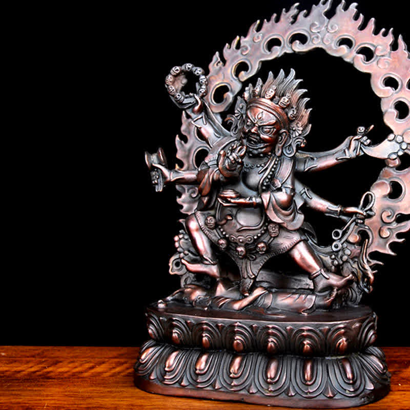 Tibet Mahakala Bodhisattva Figurine Compassion Copper Statue Decoration