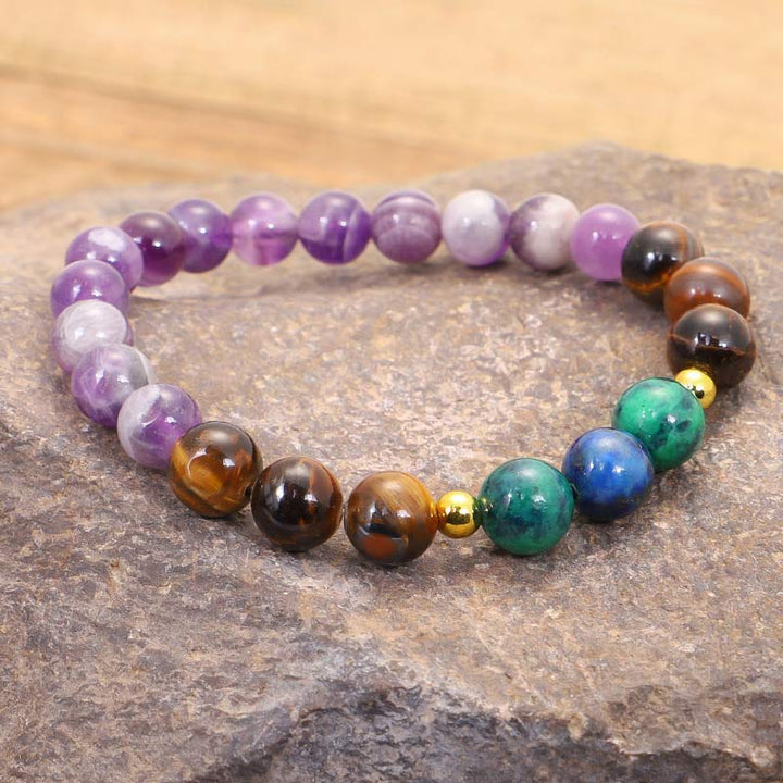 Buddha Stones Tibetan Amethyst Purify Bracelet Mala Set