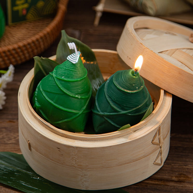 Buddha Stones Dragon Boat Festival Zongzi Pattern Scented Candle Gift For Family Friends