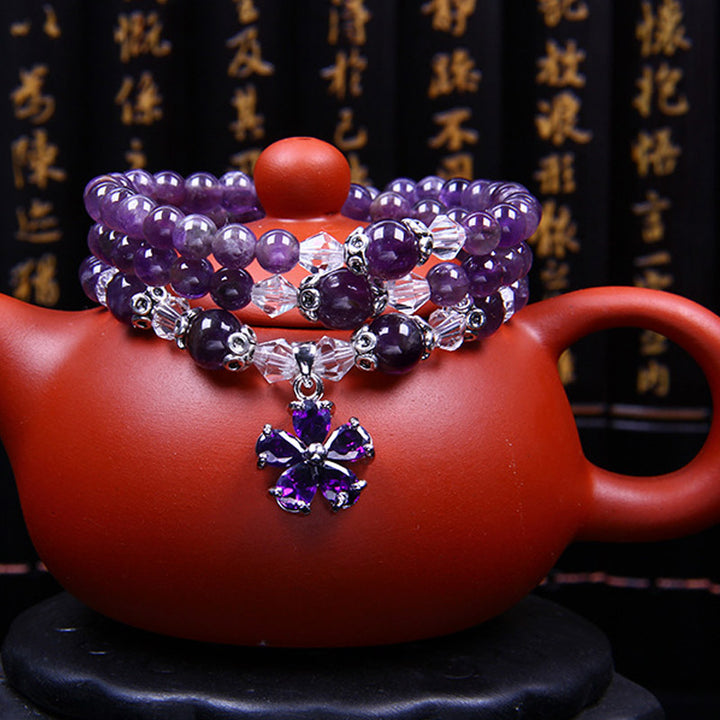 Buddha Stones Tibetan Amethyst Blessing Bracelet