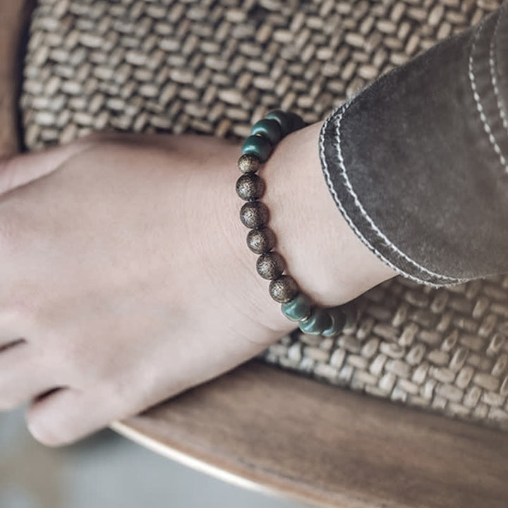 Tibetan Cyan Bodhi Seed Copper Success Bracelet