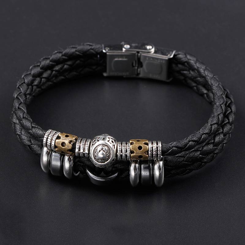 Buddha Stones 12 Constellations of the Zodiac Hematite Protection Bracelet