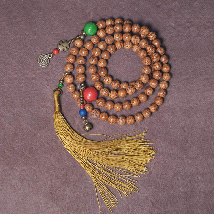 108 Mala Beads Bodhi Seed Wisdom Peace Tassel Bracelet