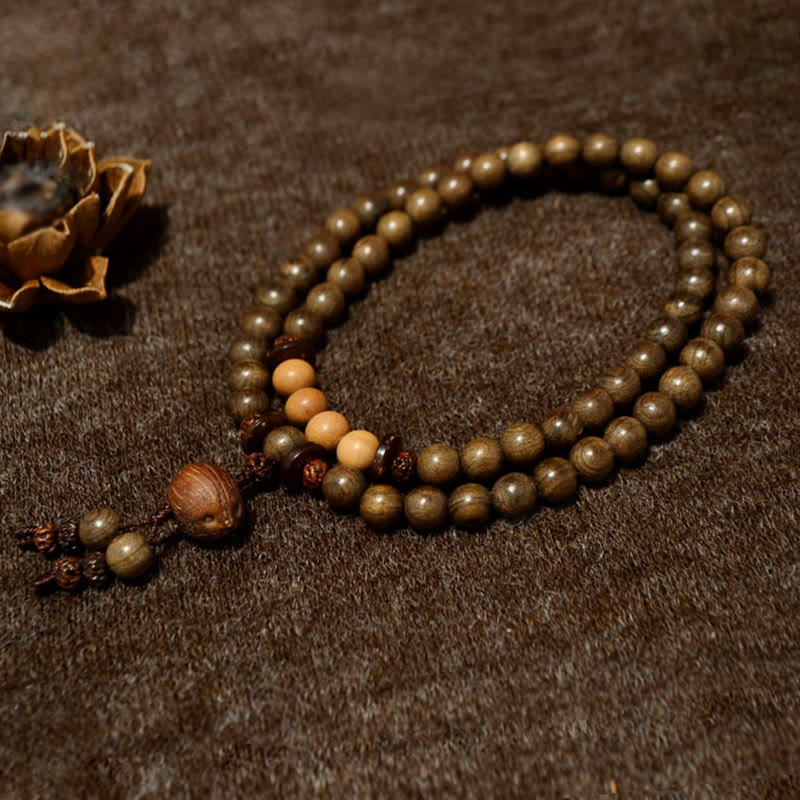 Tibetan Sandalwood Protection Charm Mala Bracelet