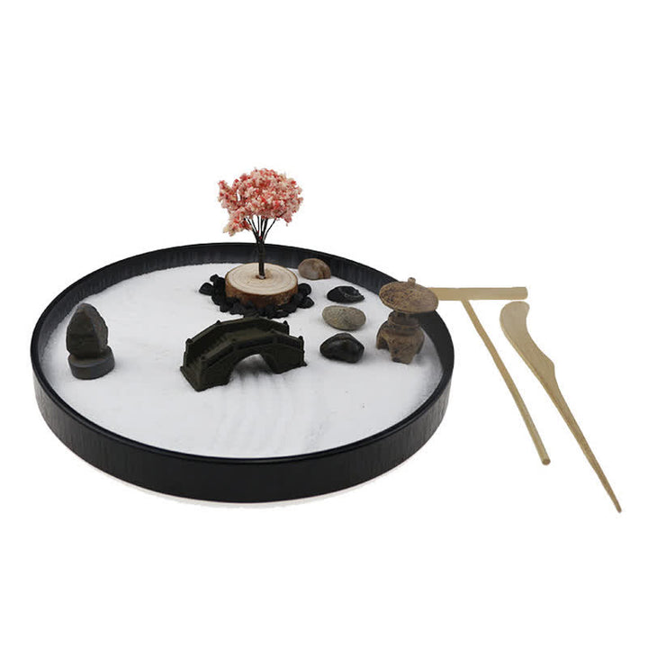 Tree Small Bridge Landscape Meditation Calm Zen Garden Decoration