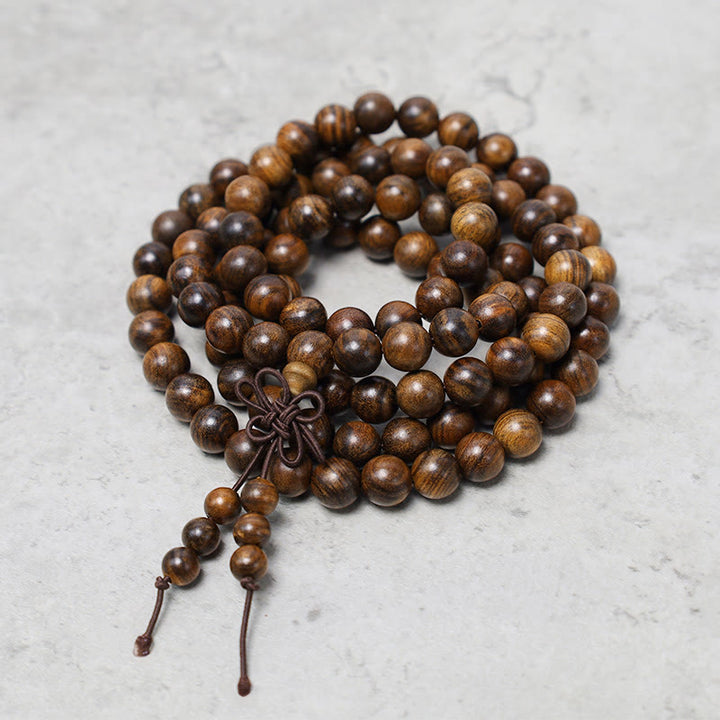 Buddha Stones 108 Mala Beads Bracelet Prayer Meditation Sandalwood Elastic