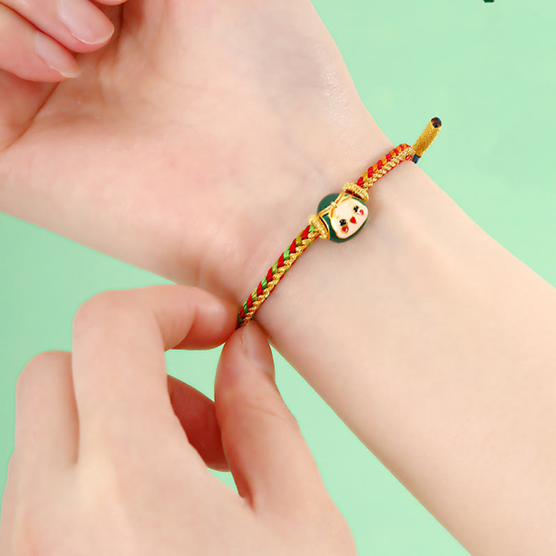 Buddha Stones Cute Zongzi Pattern Luck Colorful Handcrafted Eight Thread Peace Knot Bracelet