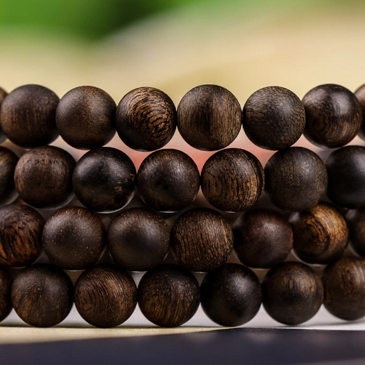 Buddha Stones 108 Mala Beads Indonesia Tarakan Rare Agarwood Cyan Jade Ward Off Evil Spirits Bracelet