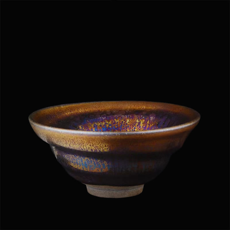 Buddha Stones Chinese Jianzhan Colorful Milky Way Glaze Ceramic Teacup Tenmoku Kung Fu Tea Cup