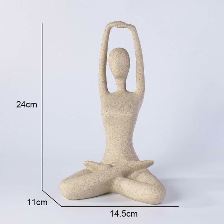 Abstract Yoga Meditating Exercise Resin Spiritual Figurine Sculpture Desk Decoration