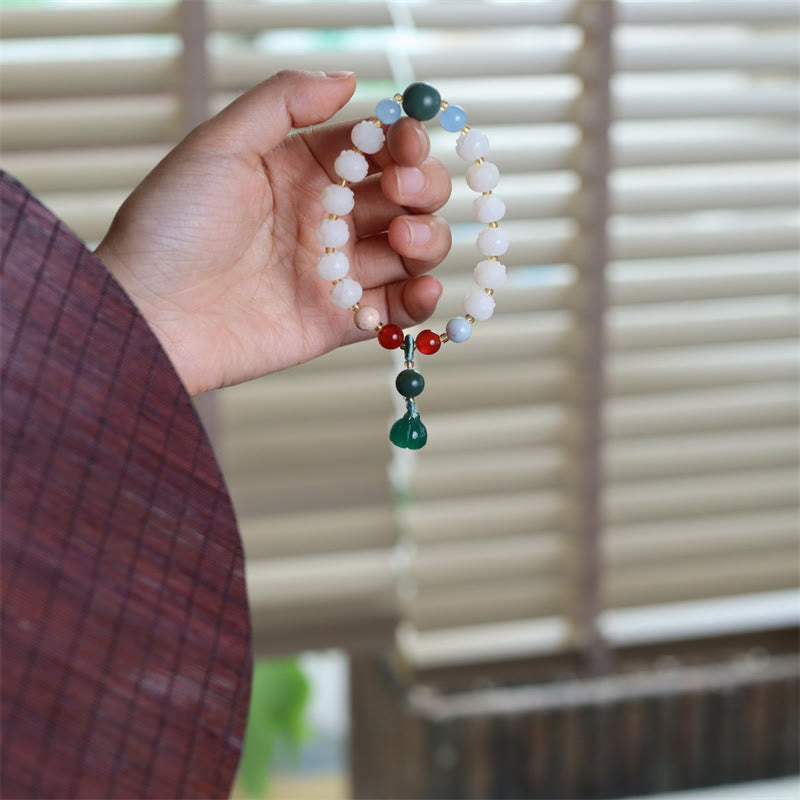 Buddha Stones Bodhi Seed Lotus Bead Carved Peace Harmony Bracelet