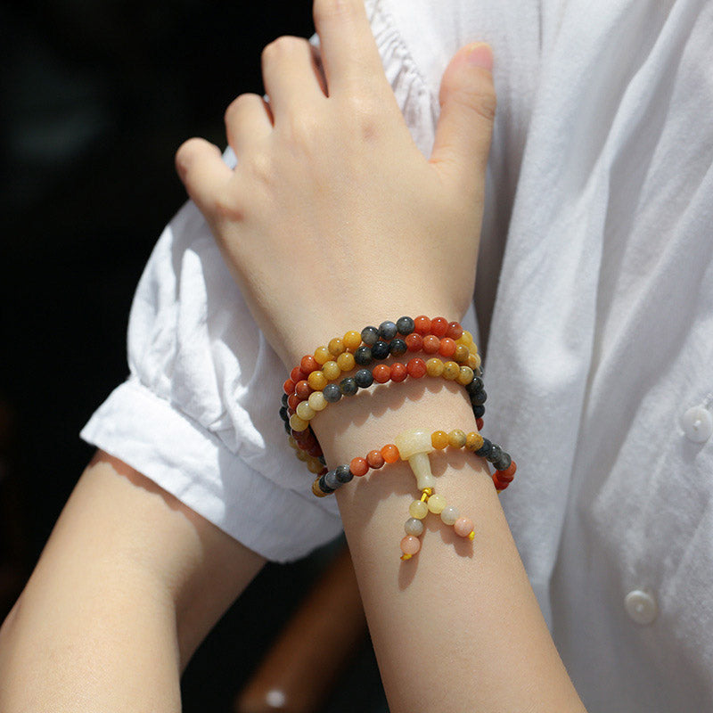 108 Beads Natural Red Agate Mala Protection Bracelet