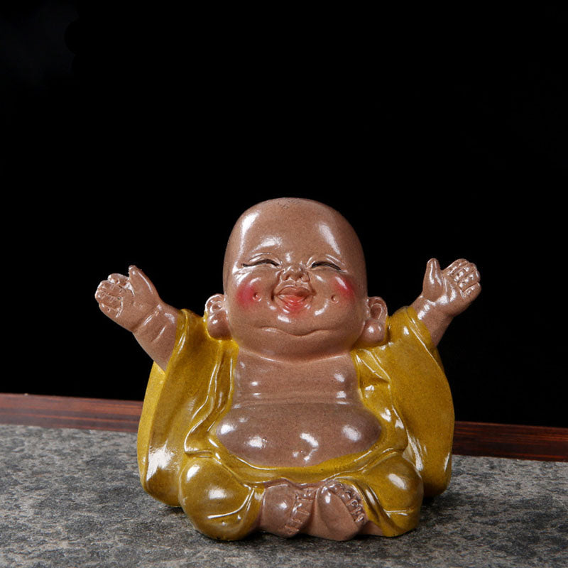 Buddha Stones Color Changing Laughing Buddha Resin Tea Pet Wealth Home Figurine Decoration