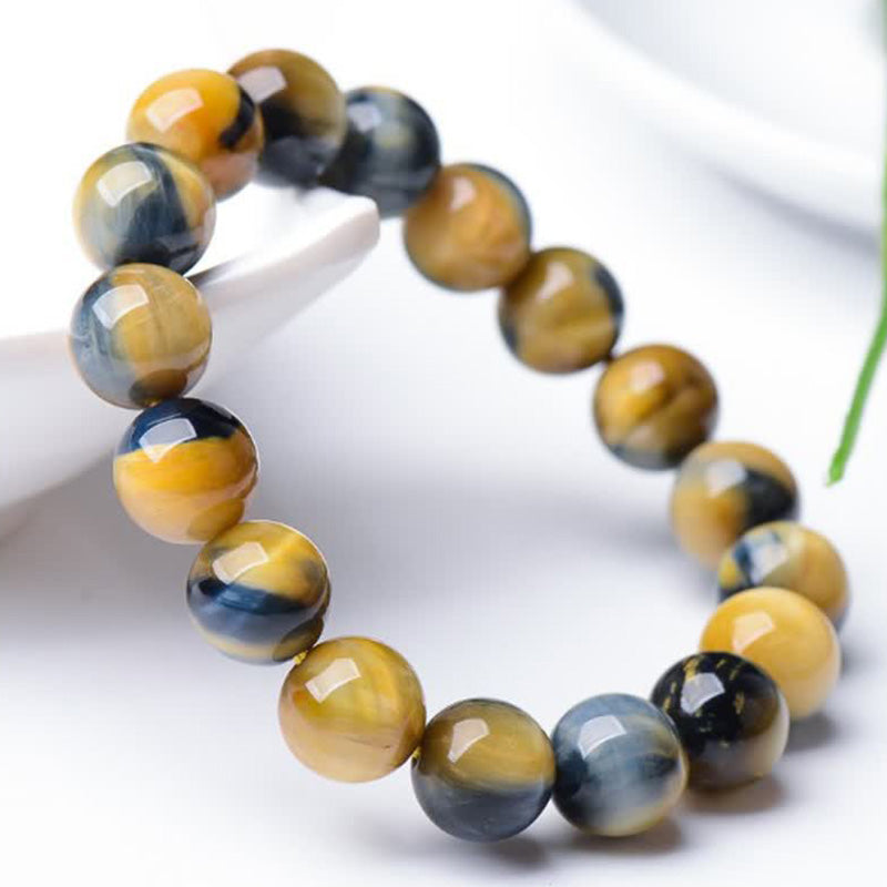 Buddha Stones Tiger Eye Protection Courage Strength Bracelet