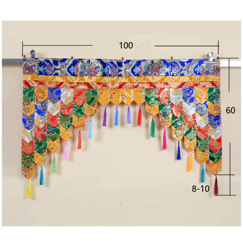 Tibetan Five Colors Hanging Curtain Prayer Altar Healing Meditation Curtain